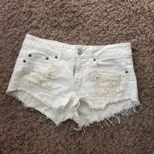 AE White Lace Shorts